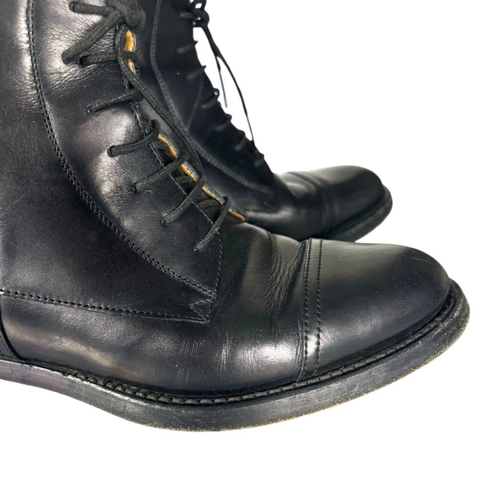 Gucci Black Boulanger Equestrian Tall Lace Up Leather Boots - Picture 8 of 16